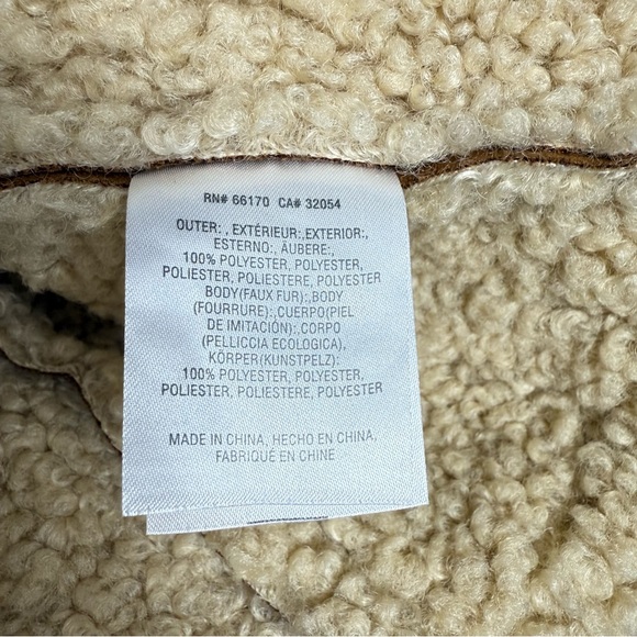 Anthropologie Jacket Womens 6 Ett:taw Hooded Sherpa Faux Suede Brown Tan Coat - Picture 9 of 14